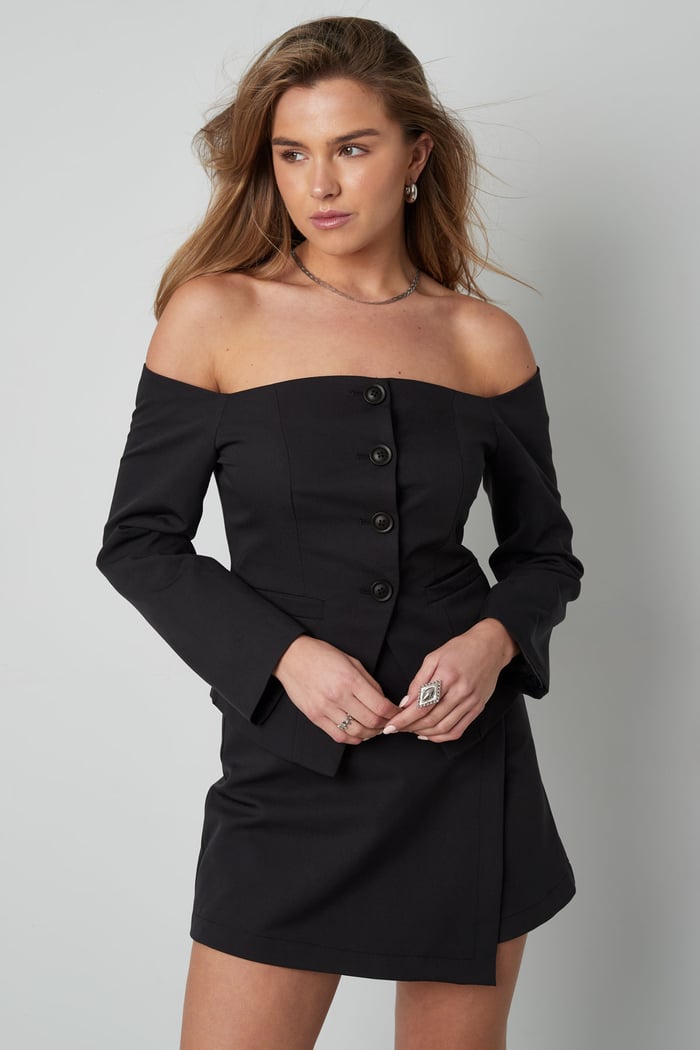 Omuzları açık blazer üst h5Resim2